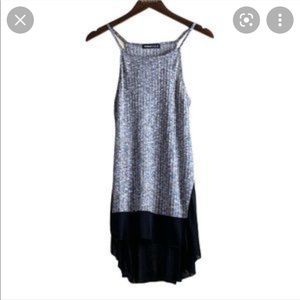 NWT MICHELLE BY COMUNE CHARCOAL GREY MIXED MEDIA DRESS SZ M